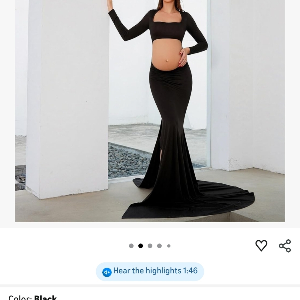 Elegant Belly Bump/Pregnancy Long Sleeve Dress